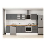 Alvinka 315X210 Cm Klasik Mebran Mutfak Dolabı, M E90S45S60 3 Mebran Antrasit Mdf