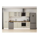 Alvinka 315X210 Cm Klasik Mebran Mutfak Dolabı, Mb E90B60S45 3 Mebran Kumtaşı Mdf
