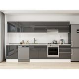 Alvinka 320X210 cm High Gloss Mutfak Dolabı M-E80S60S60-1 Antrasit - Suntalam