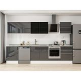 Alvinka 320X210 cm High Gloss Mutfak Dolabı M-E80S60S60-3 Antrasit - Suntalam