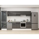 Alvinka 320X210 cm High Gloss Mutfak Dolabı MB-E80B60S60-1 Antrasit - Suntalam