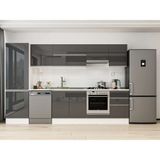 Alvinka 320X210 cm High Gloss Mutfak Dolabı MB-E90B60S50-1 Antrasit - Suntalam