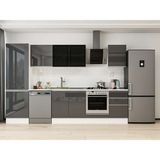 Alvinka 320X210 cm High Gloss Mutfak Dolabı MB-E90B60S50-3 Antrasit - Suntalam