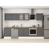 Alvinka 320X210 cm Klasik Mebran Mutfak Dolabı M-E80S60S60-3 Antrasit - Suntalam