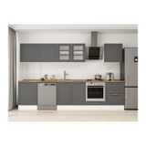 Alvinka 320X210 Cm Klasik Mebran Mutfak Dolabı, M E80S60S60 3 Mebran Antrasit Suntalam