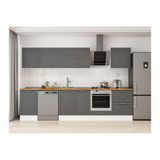 Alvinka 320X210 Cm Klasik Mebran Mutfak Dolabı, M E90S50S60 2 Mebran Antrasit Mdf