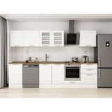 Alvinka 320X210 cm Klasik Mebran Mutfak Dolabı M-E90S50S60-3 Beyaz - Mdf