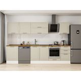 Alvinka 320X210 cm Klasik Mebran Mutfak Dolabı M-E90S60S50-2 Kumtaşı - Suntalam