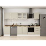 Alvinka 320X210 cm Klasik Mebran Mutfak Dolabı M-E90S60S50-3 Kumtaşı - Mdf