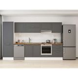 Alvinka 320X210 cm Klasik Mebran Mutfak Dolabı MB-E80B60S60-1 Antrasit - Mdf