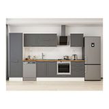 Alvinka 320X210 Cm Klasik Mebran Mutfak Dolabı, Mb E80B60S60 2 Mebran Antrasit Mdf