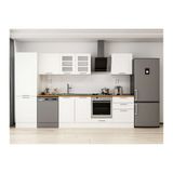 Alvinka 320X210 Cm Klasik Mebran Mutfak Dolabı, Mb E80B60S60 3 Mebran Beyaz Mdf