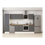 Alvinka 320X210 Cm Klasik Mebran Mutfak Dolabı, Mb E90B50S60 2 Mebran Antrasit Mdf