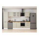 Alvinka 320X210 Cm Klasik Mebran Mutfak Dolabı, Mb E90B50S60 3 Mebran Kumtaşı Mdf