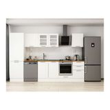 Alvinka 320X210 Cm Klasik Mebran Mutfak Dolabı, Mb E90B60S50 3 Mebran Beyaz Mdf
