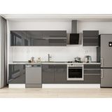 Alvinka 330X210 cm High Gloss Mutfak Dolabı M-E90S60S60-2 Antrasit - Suntalam