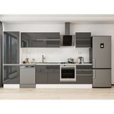 Alvinka 330X210 cm High Gloss Mutfak Dolabı MB-E90B60S60-2 Antrasit - Suntalam