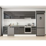 Alvinka 360X222 cm High Gloss Mutfak Dolabı MB-E80S40S40-1 Antrasit - Suntalam