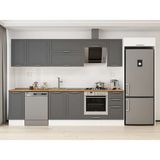 Alvinka 360X222 cm Klasik Mebran Mutfak Dolabı MB-E80S40S40-2 Antrasit - Mdf