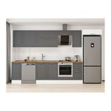 Alvinka 360X222 Cm Klasik Mebran Mutfak Dolabı, Mb E80S40S40 2 Mebran Antrasit Mdf