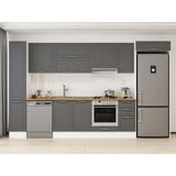 Alvinka 360X222 cm Klasik Mebran Mutfak Dolabı MBB-E80B40S40-1 Antrasit - Suntalam