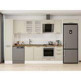 Alvinka 360X222 cm Klasik Mebran Mutfak Dolabı MBB-E80B40S40-3 Kumtaşı - Mdf - Kum Beji