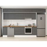 Alvinka 360X240 cm Klasik Mebran Mutfak Dolabı MB-E80S40S40-1 Antrasit - Mdf