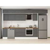 Alvinka 360X240 cm Klasik Mebran Mutfak Dolabı MB-E80S40S40-2 Antrasit - Mdf