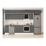 Alvinka 360X240 Cm Klasik Mebran Mutfak Dolabı, Mb E80S40S40 2 Mebran Antrasit Mdf