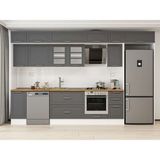 Alvinka 360X240 cm Klasik Mebran Mutfak Dolabı MB-E80S40S40-3 Antrasit - Suntalam