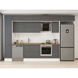 Alvinka 360X240 cm Klasik Mebran Mutfak Dolabı MBB-E80B40S40-2 Antrasit - Mdf
