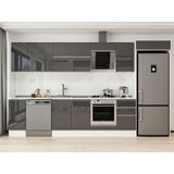 Alvinka 365X222 cm High Gloss Mutfak Dolabı MB-E80S40S45-2 Antrasit - Suntalam