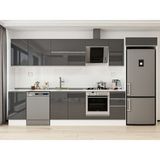 Alvinka 365X222 cm High Gloss Mutfak Dolabı MB-E80S45S40-2 Antrasit - Suntalam