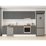 Alvinka 365X222 cm Klasik Mebran Mutfak Dolabı MB-E80S40S45-1 Antrasit - Suntalam