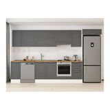 Alvinka 365X222 Cm Klasik Mebran Mutfak Dolabı, Mb E80S40S45 1 Mebran Antrasit Mdf