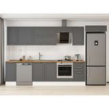 Alvinka 365X222 cm Klasik Mebran Mutfak Dolabı MB-E80S40S45-2 Antrasit - Mdf