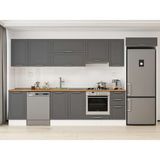 Alvinka 365X222 cm Klasik Mebran Mutfak Dolabı MB-E80S45S40-1 Antrasit - Mdf