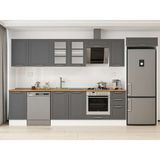 Alvinka 365X222 cm Klasik Mebran Mutfak Dolabı MB-E80S45S40-3 Antrasit - Suntalam