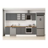 Alvinka 365X222 Cm Klasik Mebran Mutfak Dolabı, Mb E80S45S40 3 Mebran Antrasit Suntalam