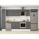 Alvinka 365X222 cm Klasik Mebran Mutfak Dolabı MBB-E80B40S45-2 Antrasit - Mdf
