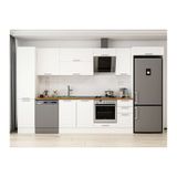 Alvinka 365X222 Cm Klasik Mebran Mutfak Dolabı, Mbb E80B45S40 2 Mebran Beyaz Mdf