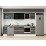 Alvinka 365X240 cm High Gloss Mutfak Dolabı MB-E80S40S45-3 Antrasit - Suntalam