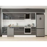 Alvinka 365X240 cm High Gloss Mutfak Dolabı MB-E80S45S40-2 Antrasit - Suntalam