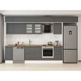 Alvinka 365X240 cm Klasik Mebran Mutfak Dolabı MB-E80S40S45-3 Antrasit - Mdf