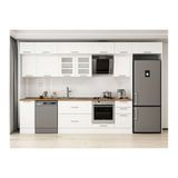 Alvinka 365X240 Cm Klasik Mebran Mutfak Dolabı, Mb E80S40S45 3 Mebran Beyaz Mdf