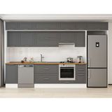 Alvinka 365X240 cm Klasik Mebran Mutfak Dolabı MB-E80S45S40-1 Antrasit - Mdf