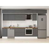 Alvinka 365X240 cm Klasik Mebran Mutfak Dolabı MB-E80S45S40-2 Antrasit - Suntalam