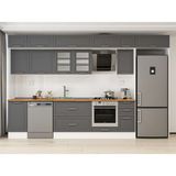 Alvinka 365X240 cm Klasik Mebran Mutfak Dolabı MB-E80S45S40-3 Antrasit - Mdf