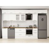 Alvinka 365X240 cm Klasik Mebran Mutfak Dolabı MB-E80S45S40-3 Beyaz - Mdf
