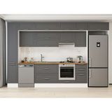 Alvinka 365X240 cm Klasik Mebran Mutfak Dolabı MBB-E80B40S45-1 Antrasit - Mdf